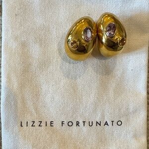 Lizzie Fortunato-Mini Arp Earrings in Studded gold.